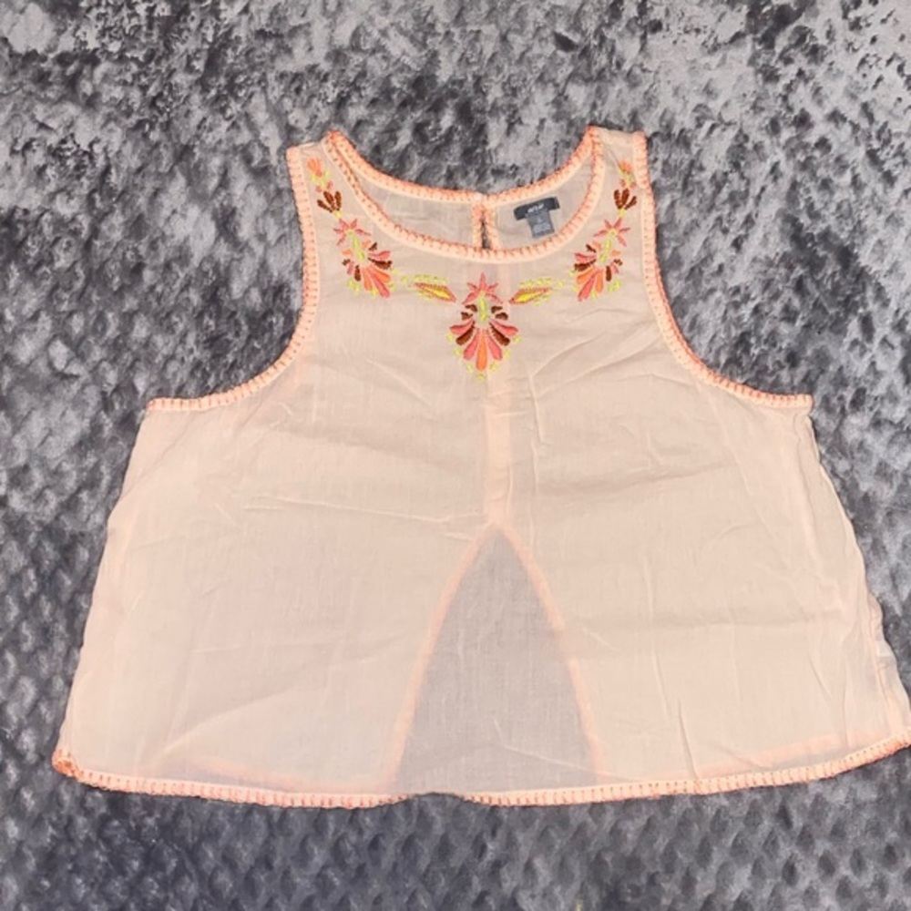 Aerie Embroidered Peach Tank Top!